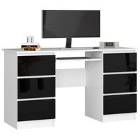 Biurko komputerowe, szuflady, CORE, 135x50x77 cm, biel | TYLETEGOTU