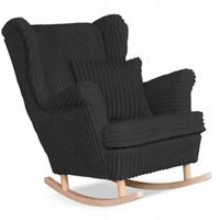 Fotel uszak Rene bujany skandynawski  sztruks czarny TOP