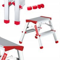 Drabina aluminiowa składana 2 stopniowa 2x2 dwustronna domowa GRATIS