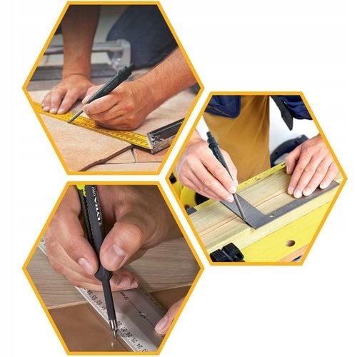 OŁÓWEK BUDOWLANY STOLARSKI ZNACZNIK Z TEMPERÓWKĄ ZMIENNE WKŁADY PROFI na Arena.pl