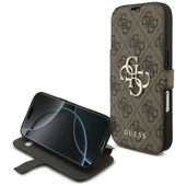 Etui Guess Book 4G Metal Logo do iPhone 17 Pro brązowy
