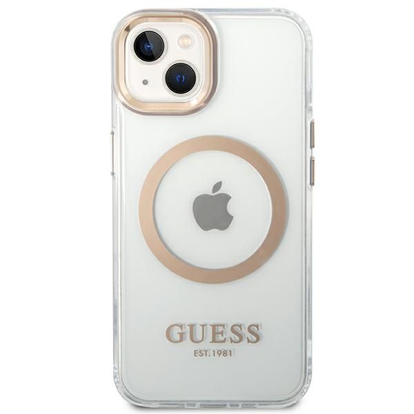 Etui Guess do iPhone 15 Plus, iPhone 14 Plus, Złoty, MagSafe zdjęcie 3