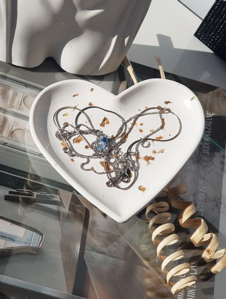 Podstawka duże serce - mika white zdjęcie 2