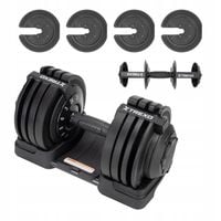 Hantel regulowany TREXO Stalowe TXO-B4W002 24 kg czarny 8 talerzy