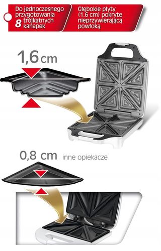 Opiekacz do kanapek duży 8 kanapek MPM MOP-35 na Arena.pl