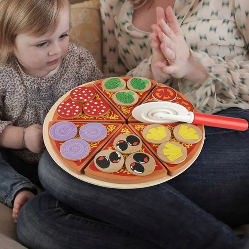 DREWNIANA PIZZA DO KROJENIA UKŁADANKA PIZZY NA RZEP RZEPY AKCESORIA NÓŻ na Arena.pl