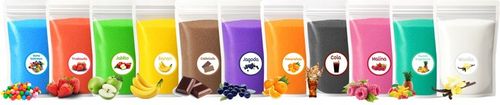 Cukier Kolorowy i Smakowy 4x 1kg Doypack Do Waty Cukrowej Zestaw na Arena.pl