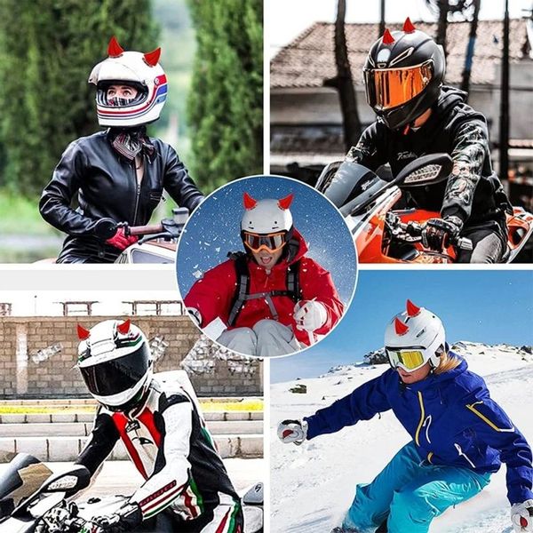 Rogi do kasku kolorowe 2szt Czerwony zdjęcie 11