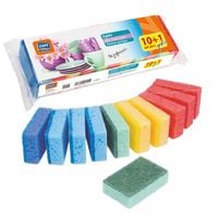 Gąbki zmywaki do naczyń 10 szt. + 1 szt. gratis miękkie chłonne