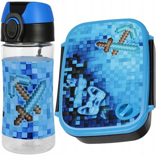 ZESTAW ŚNIADANIOWY BIDON ŚNIADANIÓWKA TRITAN 450ml BPA FREE PIXELE PAD na Arena.pl