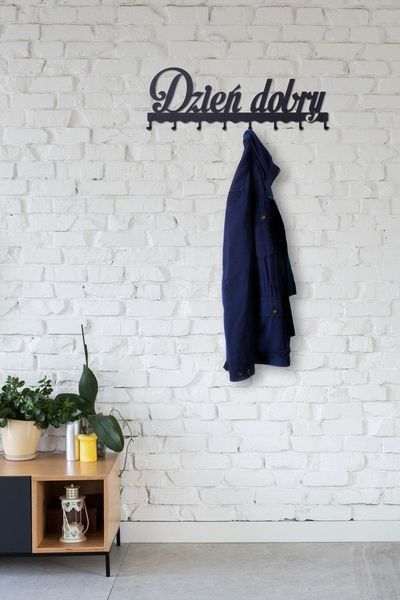 Wieszak ścienny Dzień dobry 01 czarny zdjęcie 3