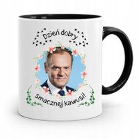 Kubek Czarny Donald Tusk Po Platforma Prezent Z Nadrukiem Ze Zdjęciem