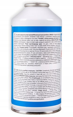 GAZ DO NAPEŁNIANIA KLIMATYZACJI AUT R134A CZYNNIK CHŁODNICZY KLIMY FIXCLIMA na Arena.pl