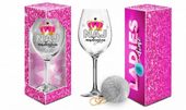 ladies time   kieliszek do wina signoria 700ml + pompon    najmądrzejsza
