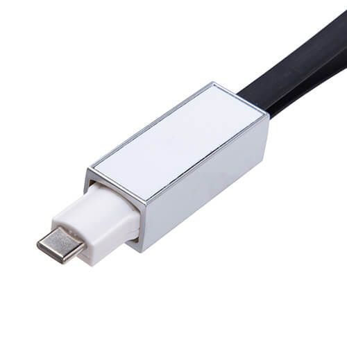 Brelok do kluczy - kabel do transmisji danych USB C do sublimacji - czarny zdjęcie 3