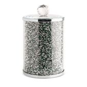 Pojemnik do przechowywania z glamour VENTOSA 10X10X17 zielony + srebrny