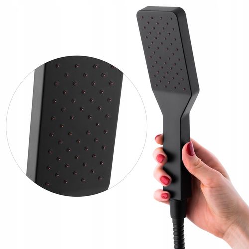 Bateria wannowa ścienna z prysznicem czarna kran do wanny wąż słuchawka na Arena.pl