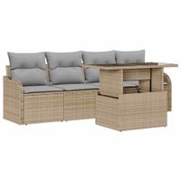 Zestaw Sof na Ogród 5 pcs Beżowy 100 x 55 x 73 cm Polirattan