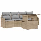 Zestaw Sof na Ogród 5 pcs Beżowy 100 x 55 x 73 cm Polirattan