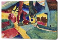 Obraz 100x70cm Landscape with Two Poplars, Wassily Kandinsky