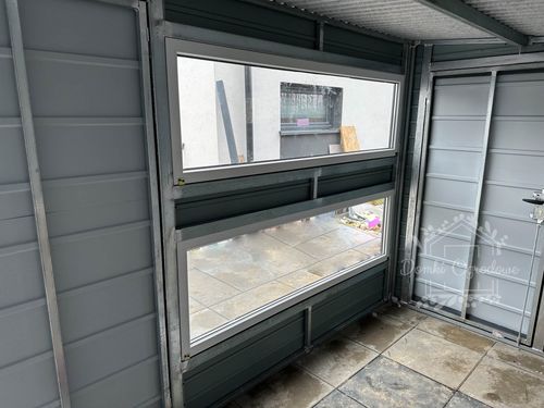 Schowek Domek Ogrodowy 4x2,5 m  wiata 1,2 x 2,5 m  Antracyt  ID532 na Arena.pl