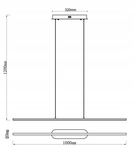 Złota lampa wisząca MONAKO LED długa nad stół nowoczesna liniowa slim 100cm na Arena.pl