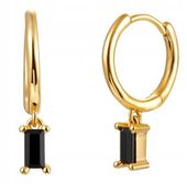 KOLCZYKI MIEDZIANE MODNE KLASYCZNE K08 ZŁOTOCZARNE