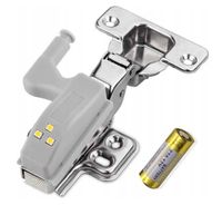 LAMPKA DO SZAFKI SZAFY NAKŁADKA NA ZAWIAS DRZWI 3 LED + Bateria A23