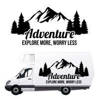 NAKLEJKA NA SAMOCHÓD napis góry las KAMPER przyczepę kempingową auto 140 cm