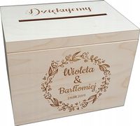 PUDEŁKO NA KOPERTY SKRZYNKA DREWNO ŚLUB WESELE RP747