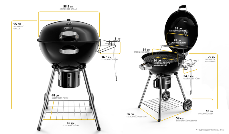 Gril ogrodowy węglowy KOLER EMBER C2 z termometrem duży okrągły popielnik zdjęcie 13