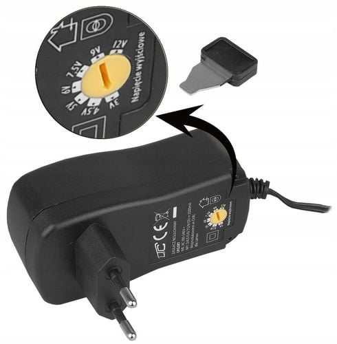 ZASILACZ UNIWERSALNY REGULOWANY DC 3-12V MOCNY 2.5A 30W 6 WTYKÓW na Arena.pl