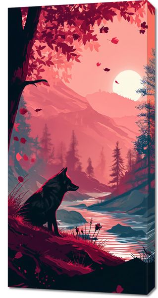 Obraz 50x100cm Wilk Przy Brzegu Lasu zdjęcie 1