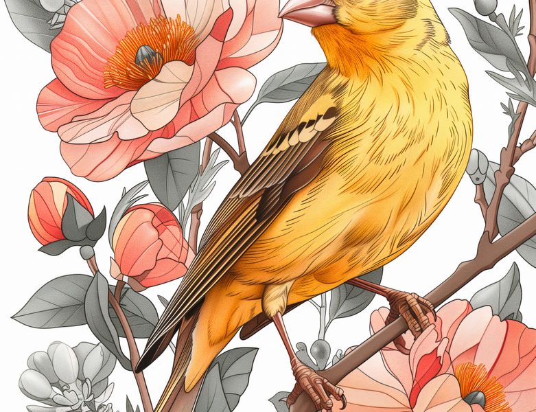 Plakat 65x50cm Wiosenny Śpiewaczek zdjęcie 1