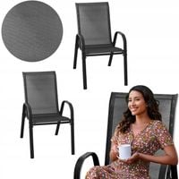 Krzesła Ogrodowe na Taras Balkon Altankę do Ogrodu Szare WARNA 2 szt