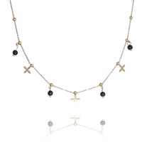 naszyjnik stal szlachetna pozłacana 14k złotem nst2059