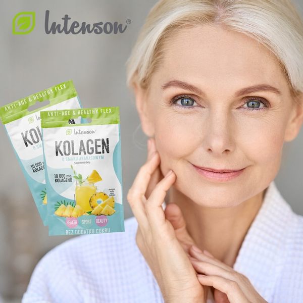 10x INTENSON KOLAGEN + KWAS HIALURONOWY + WITAMINA C do picia ananasowy zdjęcie 3