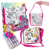 TOREBKA DO MALOWANIA RÓŻOWA PISAKI MAZAKI ZESTAW ARTYSTYCZNY JEDNOROŻEC