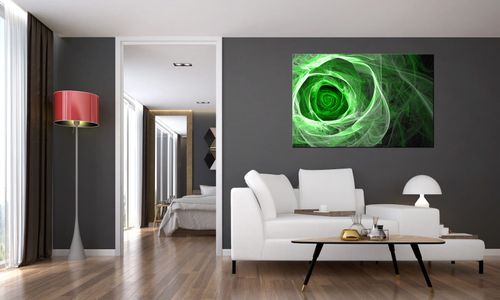 Obraz Płótno 120X80 Róża Fraktalna Green na Arena.pl