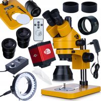 MIKROSKOP MERCURY TRINOKULAROWY FULLHD ZESTAW HDMI SOCZEWKA LED 56x KAMERA