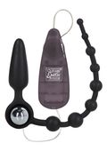 plug analny wibrujący calexotics booty call double dare czarny 8,25 cm