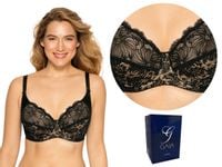 GAIA 534 CHANTAL biustonosz soft, CZARNY AŻUR, 75C