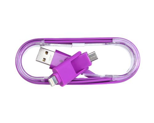 KABEL 2w1 IPHONE MICRO USB Płaski Nawijak na Arena.pl