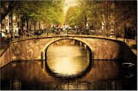 100 70CM OBRAZ PŁÓTNO MOST AMSTERDAMIE PŁÓTNO RAMA