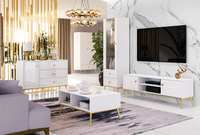 Meblościanka Zestaw Mebli Do Salonu 1 Biały Połysk GILDEN ML