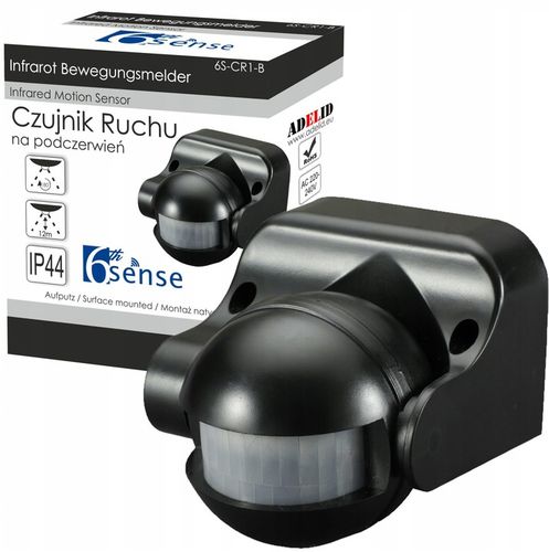 ŚCIENNY CZUJNIK RUCHU ZMIERZCHU PIR ZEWNĘTRZNY LED NATYNKOWY CZUJKA SENSOR na Arena.pl