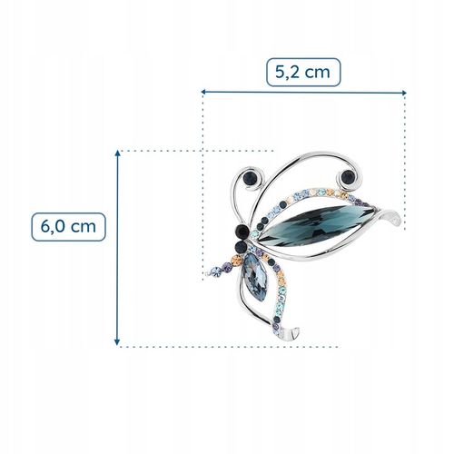 PINETS Broszka srebrny Motyl cyrkonie 14 Karatów na Arena.pl