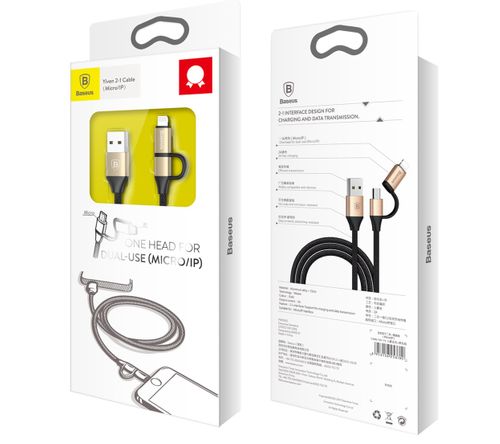 Kabel 2w1 micro USB +Lightning Iphone Baseus Yiven na Arena.pl