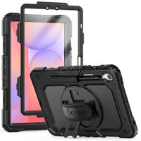Etui z podstawką uchwytem smyczą na Samsung Galaxy Tab S9 FE 10.9'' X510 / X516B Solid360 - czarne