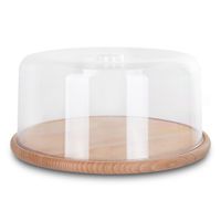 patera drewniana z kloszem 30cm na sery ciasto